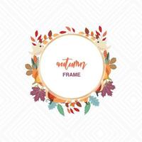 autumn frame design with foliage and birds vector