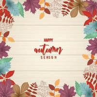 autumn foliage border design vector