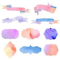 Watercolor ribbons and banners set vector