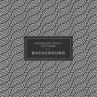 Geometric seamless monochrome repeating pattern with wavy lines vector