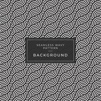 Geometric seamless monochrome repeating pattern with wavy lines vector