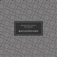 Geometric seamless monochrome repeating pattern with rounded wavy lines vector