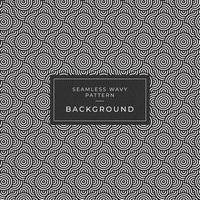 Geometric seamless monochrome repeating pattern with rounded wavy lines vector