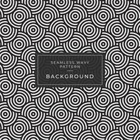 Geometric seamless monochrome repeating pattern with rounded stripes vector