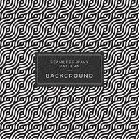 Geometric seamless monochrome repeating pattern with wavy lines vector