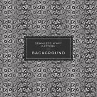 Geometric seamless monochrome repeating pattern with wavy lines vector