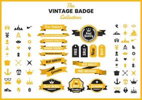 Golden Vintage Badge Collection vector