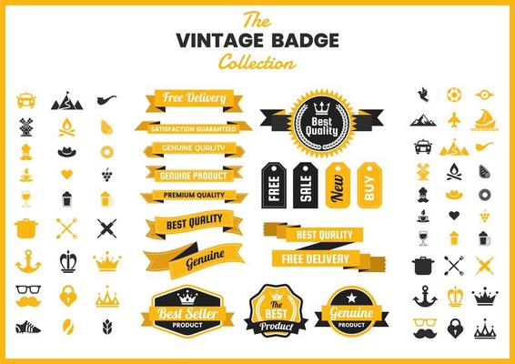Golden Vintage Badge Collection