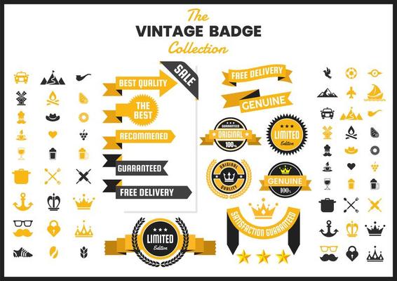 Golden Vintage Badge Collection