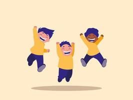 little children jumping vector