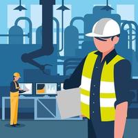 industrial manager in factory character vector