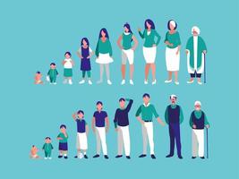 group of family members characters vector