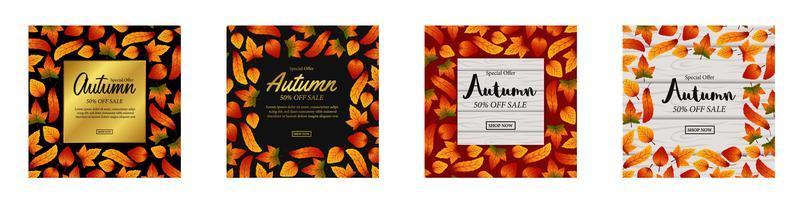 Set of autumn sale banners  vector