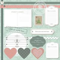 Scrapbook set with different elements vector