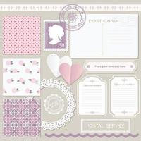 Scrapbook set with different elements vector