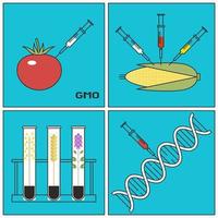 Concepto de investigación de plantas genéticamente modificadas OGM vector