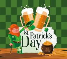 Día de San Patricio con duende vector