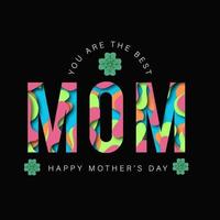 Happy Mother's Day Greeting with Cut Paper Effect vector