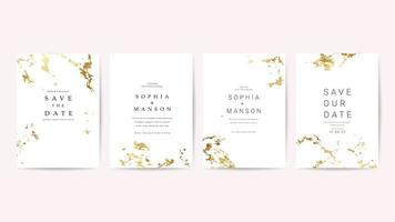 Luxury wedding invite cards collection vector