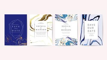 Marble invite cards collection vector