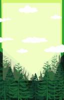 Bosque de pinos con cielo verde vector