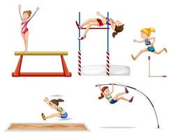 Conjunto de gimnastas vector