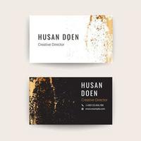 business card template gold brush style vector