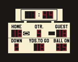 LED american football scoreboard with fully editable data, timer and space for user info vector