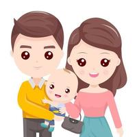 Father holding the child with beautiful mother vector