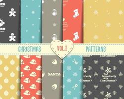 Set of Christmas seamless patterns vector