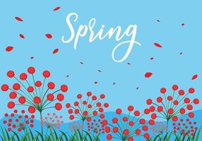 beautiful spring flowers scene  vector