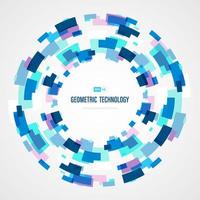 Abstract blue technology square circle color of futuristic background vector