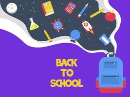 Rocket Themed Back to school poster  vector