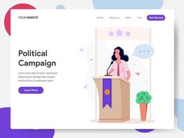 Campaña política femenina en el concepto de ilustración de podio vector