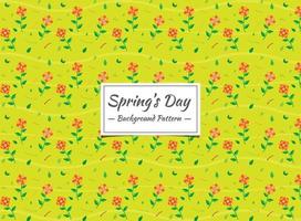 Spring pattern with red flowers vector