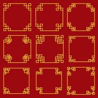 Collection of Decorative Chinese Style Borders and Frames  vector