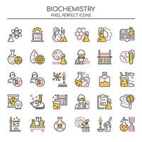 Set of Duotone Thin Line Biochemistry Icons vector