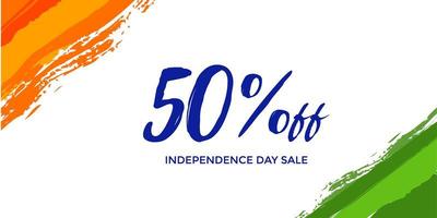 Banner de venta del día de la independencia de India vector