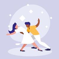 couple dancing to music  vector