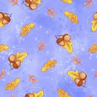 Seamless Autumn pattern with acorns vector