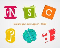 Set of abstract creative logo design elements for creating your own logotype vector