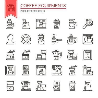 Set coffee making equipment Royalty Free Vector Image