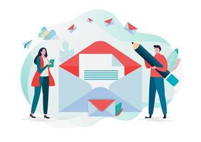 People checking mail. New email message, mail notification. vector