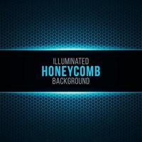 Illuminated gradient background with honeycomb pattern vector