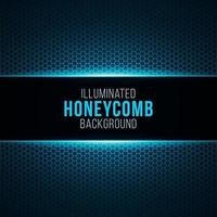 Illuminated gradient background with honeycomb pattern vector