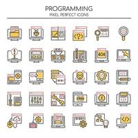 Set of Duotone Thin Line Programming Icons  vector