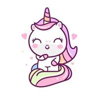 Smiley Kawaii unicorn character 