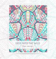 Flyer with patterned turtle's shell vector