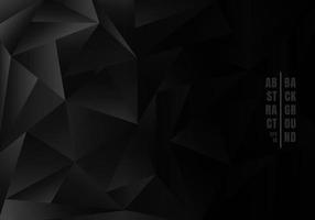 Abstract low polygon or triangles on black background vector