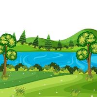 Un hermoso paisaje natural de dibujos animados vector